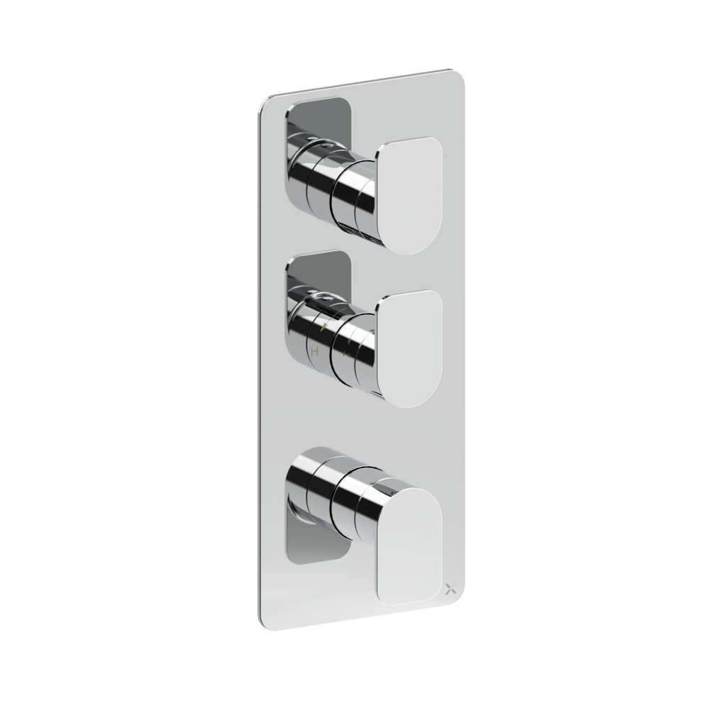 Crosswater Fuse Chrome Thermostatic 2 Outlet 3 Handle Shower Valve